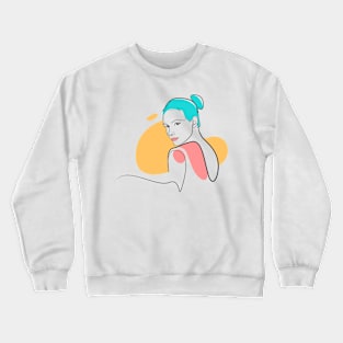 Beauty Women from Back in Lineart Crewneck Sweatshirt